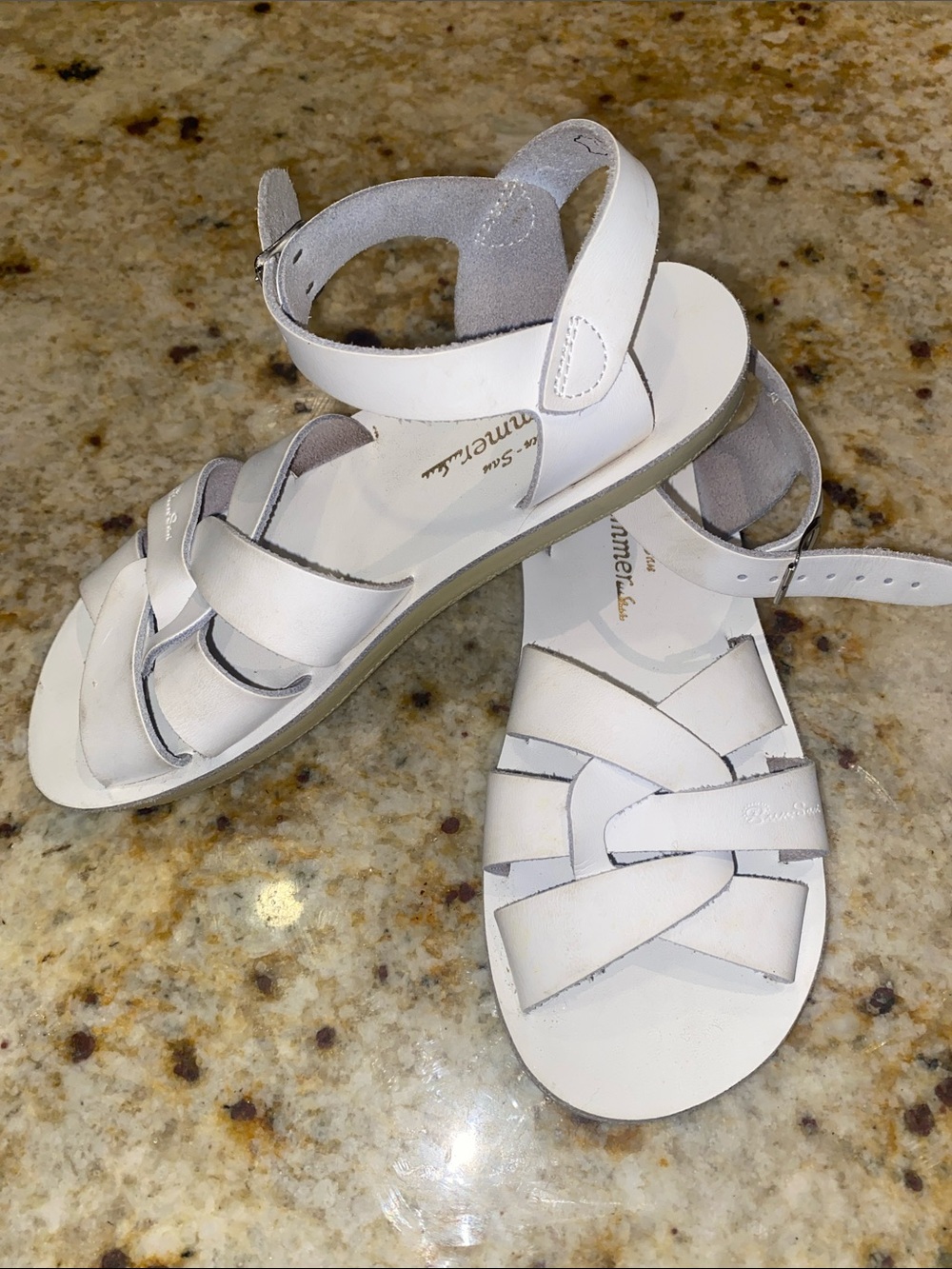 Sun Sans Cross-Strap Sandals with Ankle Buckle